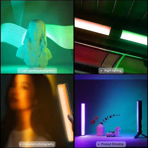 B15 RGB Photography Lighting Video Light Stick Wand With Tripod Stand Party Colorful LED Tube Lamp Fill Light with Barndoors