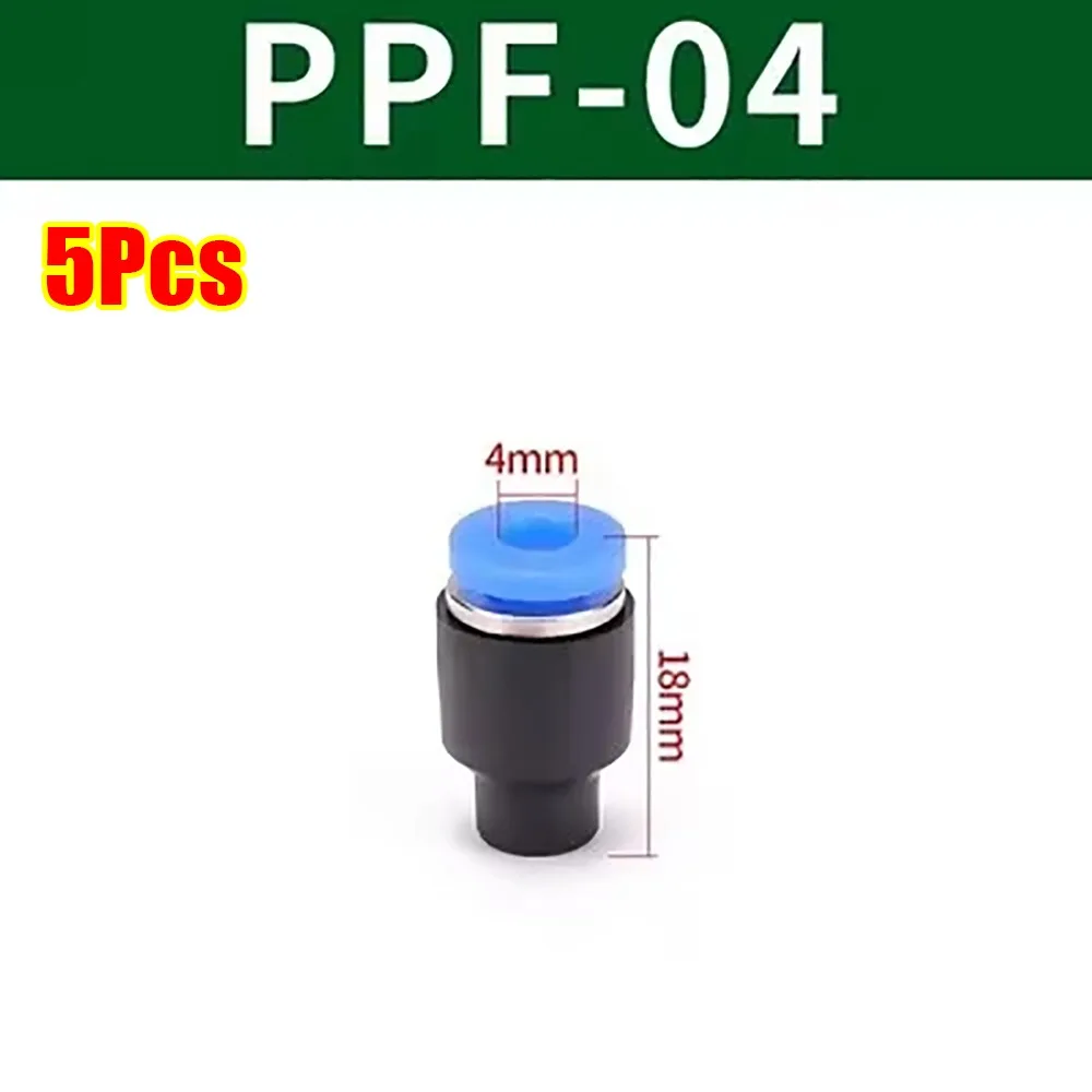 

5Pcs New PPF Pneumatic Connector Plastic 4/6/8/10/12/14/16mm Pipe Plug Hose Adapter Pipe Fitting