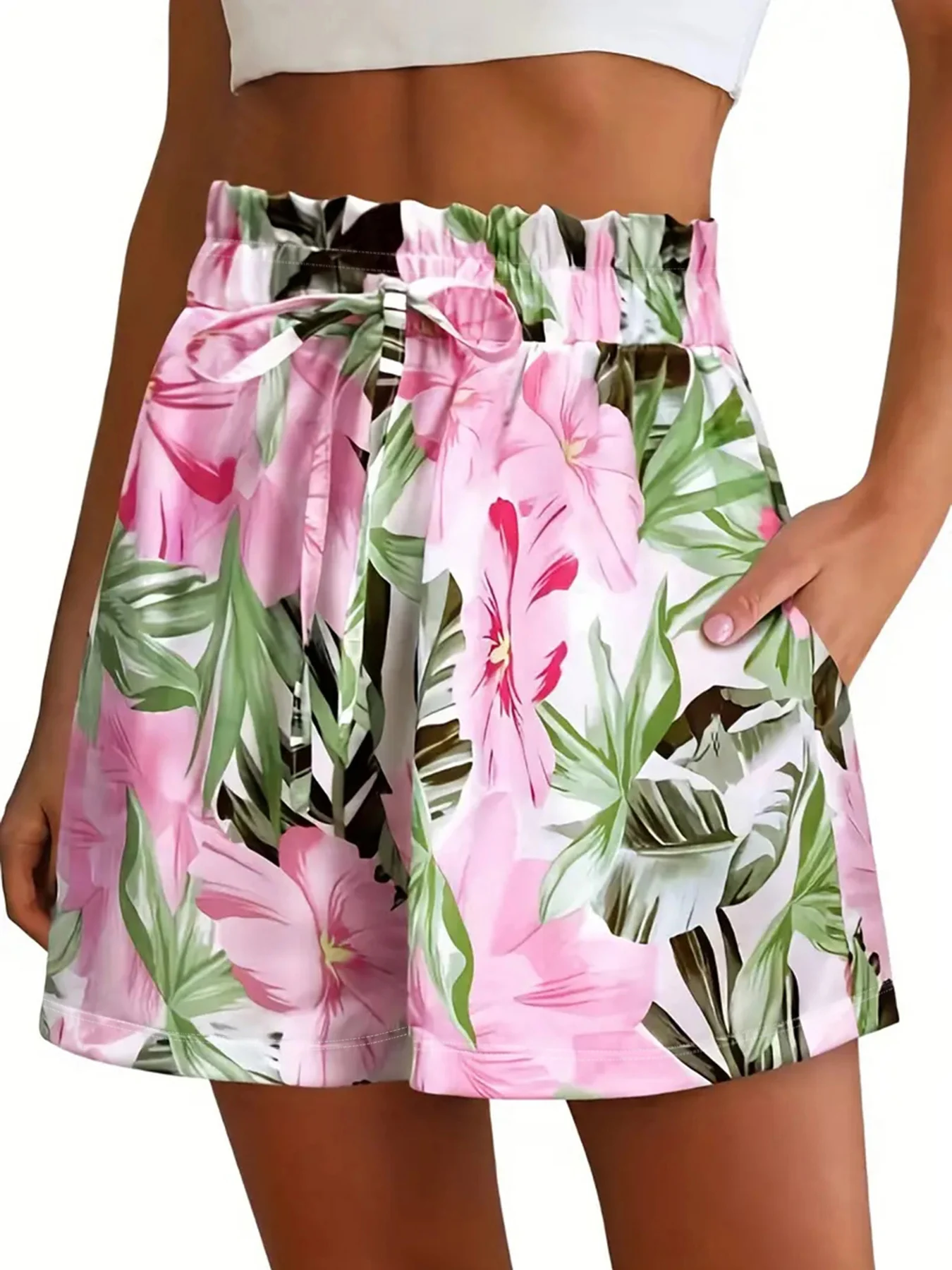 Short d'été à imprimé Floral pour femmes, pantalons décontractés, avec cordon de serrage, nouvelle collection