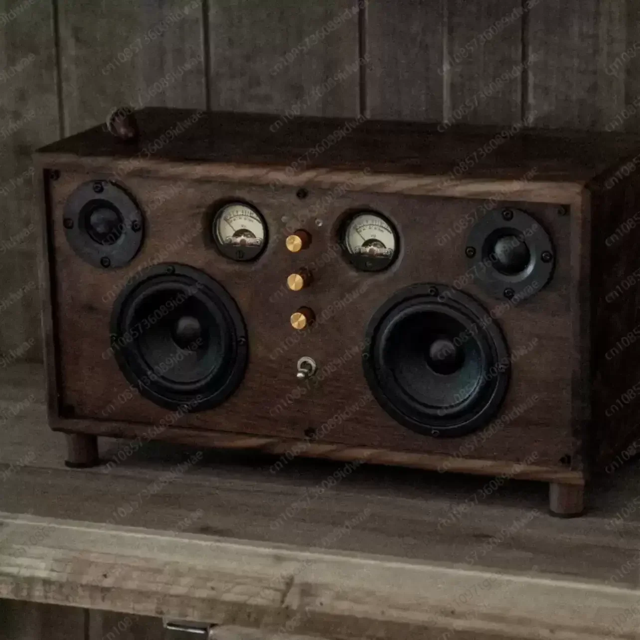 YY Handmade solid wood bluetooth speaker subwoofer black walnut wood vintage desktop HIFI sound