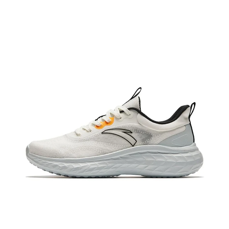 Anta Running Collection Cushioning Slip Resistant Abrasion Resistant Low top Running Shoes Men's White Gray Black 912425510-2