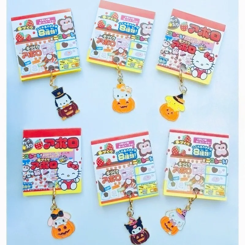 

Sanrio Hello Kitty Cartoon Keychain Kuromi Anime Action Figures Kawaii Toys Cars Key Schoolbag Decoration Models Halloween Gifts