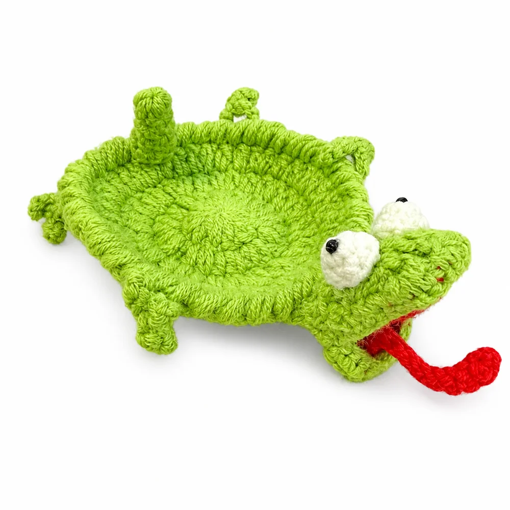 Lizard Shape Crochet Animal Coaster Yarn Decorative Drink Coaster Knitted Drink Coaster Handmade Crochet Textured Surface