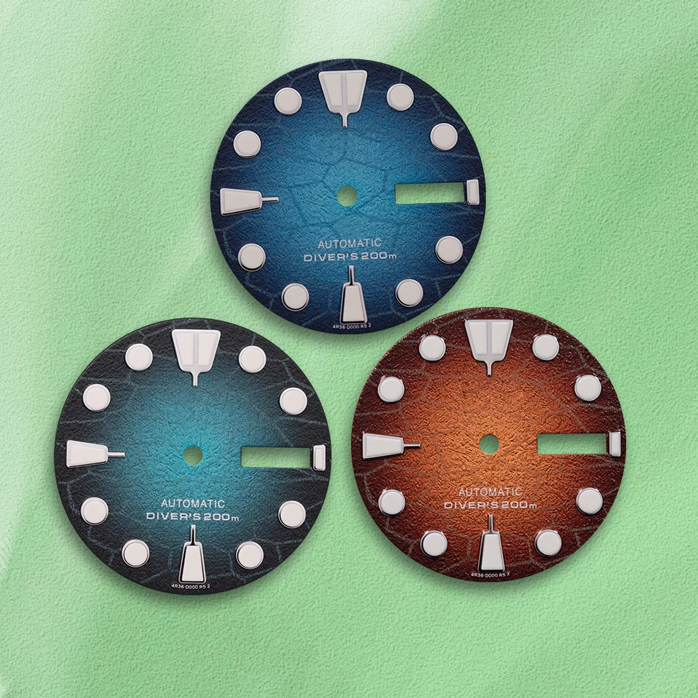 28.5 مللي متر أمريكا الشمالية المبيعات الساخنة S شعار NH36 الطلب الأخضر مضيئة مناسبة ل NH36 4R36 ساعة يد تعمل بالحركة تعديل الملحقات