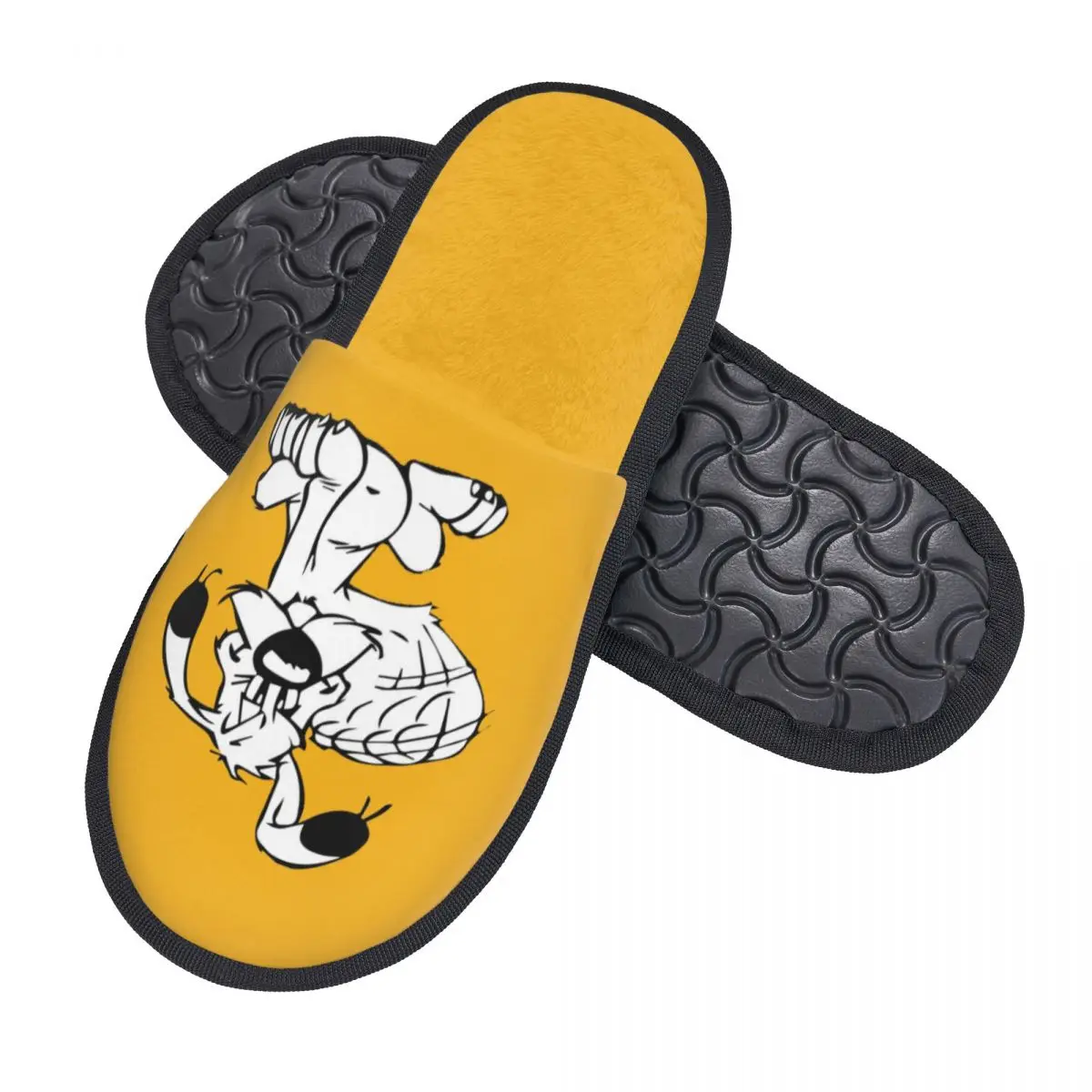 Custom Asterix And Obelix Guest Slippers for Bedroom Women Adventure Manga Getafix Dogmatix House Slipper