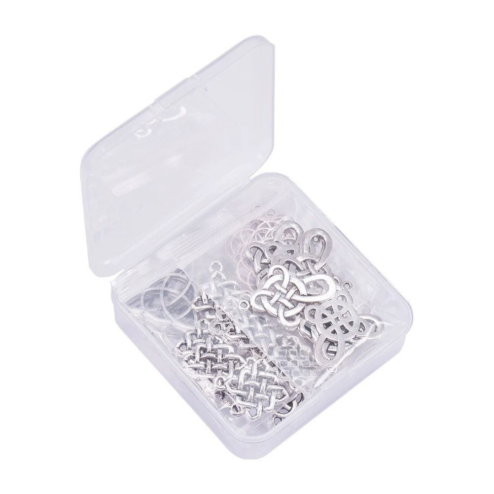 

60 Pcs Chinese Knot Pendants Alloy DIY Jewelry Accessories Vintage Hanging naments For Necklace Bracelet Earrings