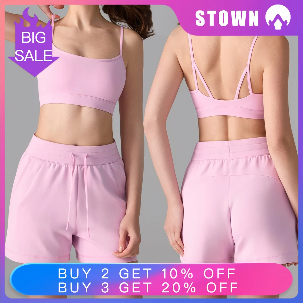 

Sports Bra Top Running Shorts 2 Piece Women's Tracksuit Set Casual and Sports Summer Training Suit Set