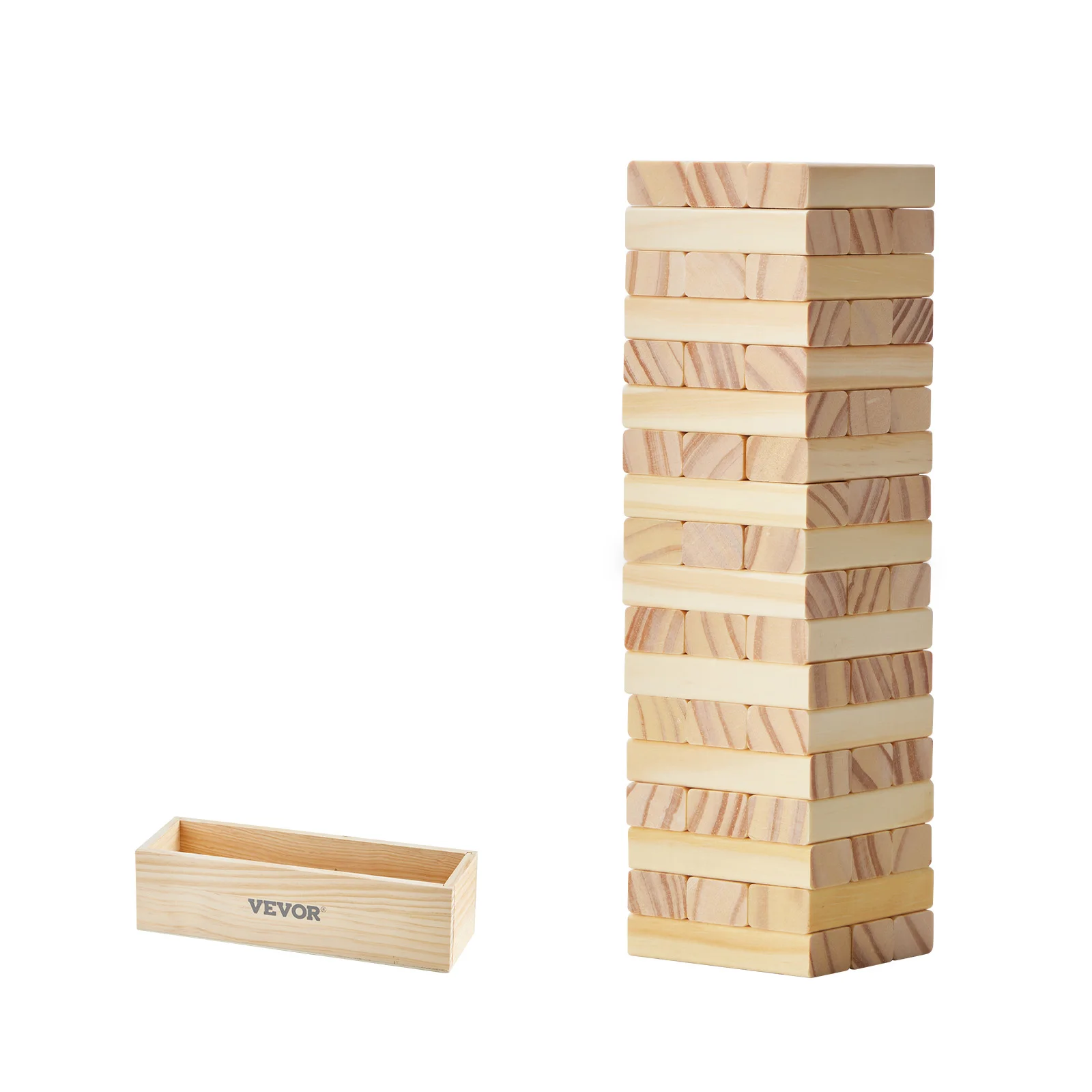SucceBuy Tumbling ของเล่นไม้ Tumble Tower Blocks เกมไม้สน Tumbling Tower เกมเก็บลังไม้ซ้อนเกม
