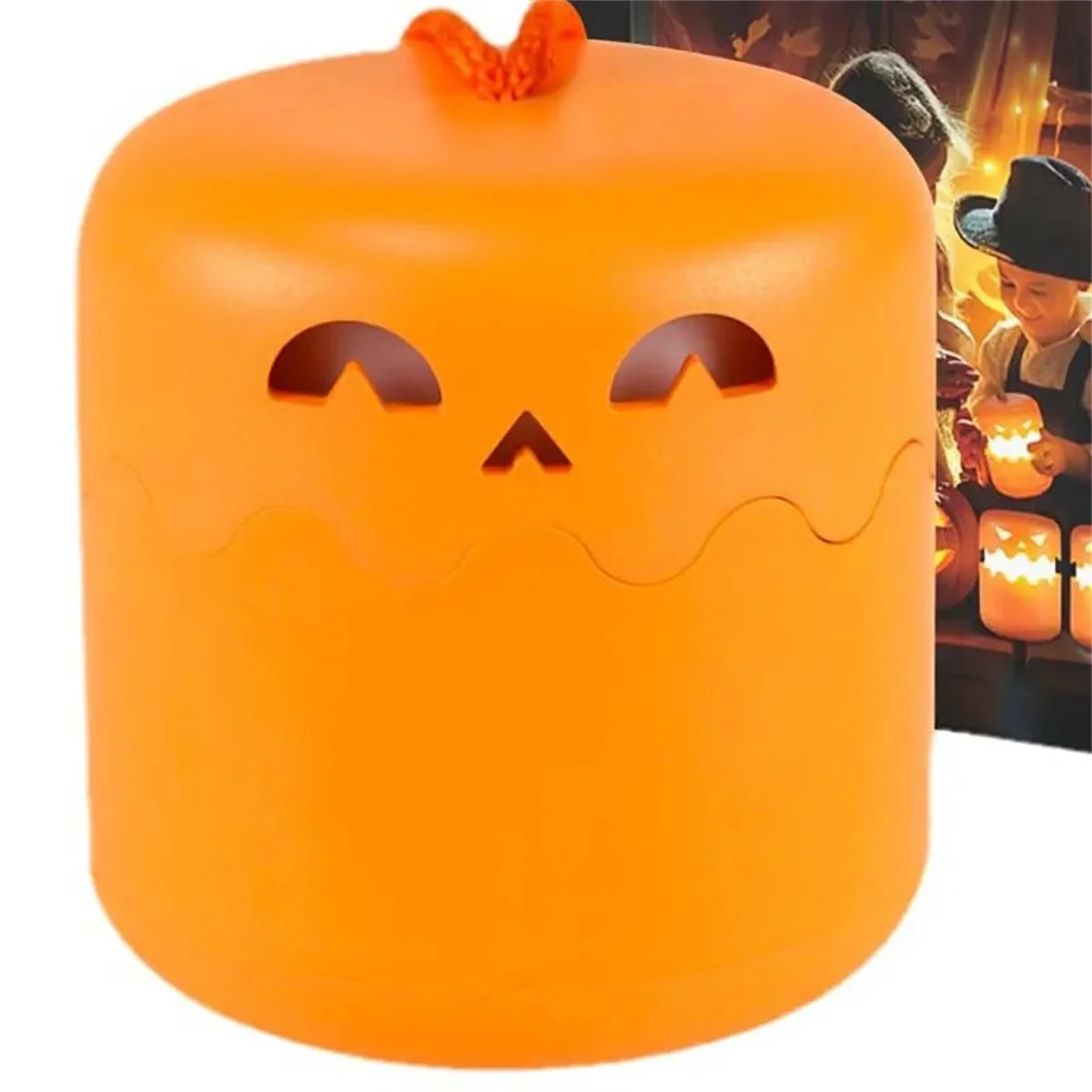 �Faltbare LED-Kürbisleuchte, tragbare Halloween-Dekoration, Laterne mit Umhängeband, 8–10 Stunden Batterie, Party-Dekoration ​ – Detail 6