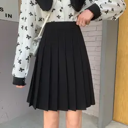 Etekler pileli kadınlar yüksek bel yaz diz boyu tiki tarzı Harajuku Y2k sıcak satış sokak okul Cosplay rahat kadın Faldas