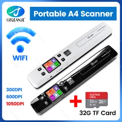 Wifi Wireless Mini Tragbare A4 Dokument Scanner Bilder JPG PDF Formiat Reader Stift mit TF Karte 16G 32G 1050 dpi USB Wired ISCAN