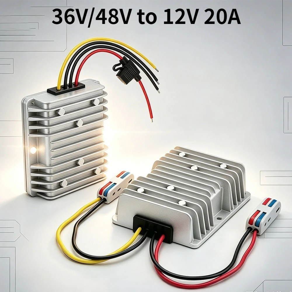 

36V/48V Step Down to 12V 20A Buck Converter Regulator Power Supply Module Buck Reducer Waterproof Voltage Reducer for Golf Cart