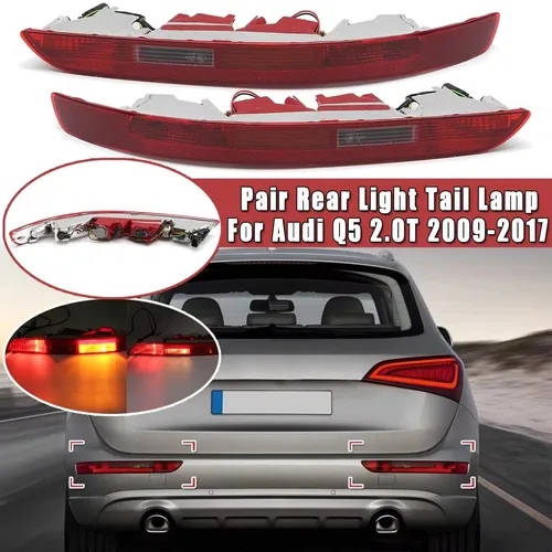 Imagen 1 del producto Luz trasera del parachoques trasero del coche para Audi Q5 2.0T 2009-2017 8R 0945096 8R 8R 0945095 Lámpara de señal de luz de freno de parachoques trasero de 4 agujeros
