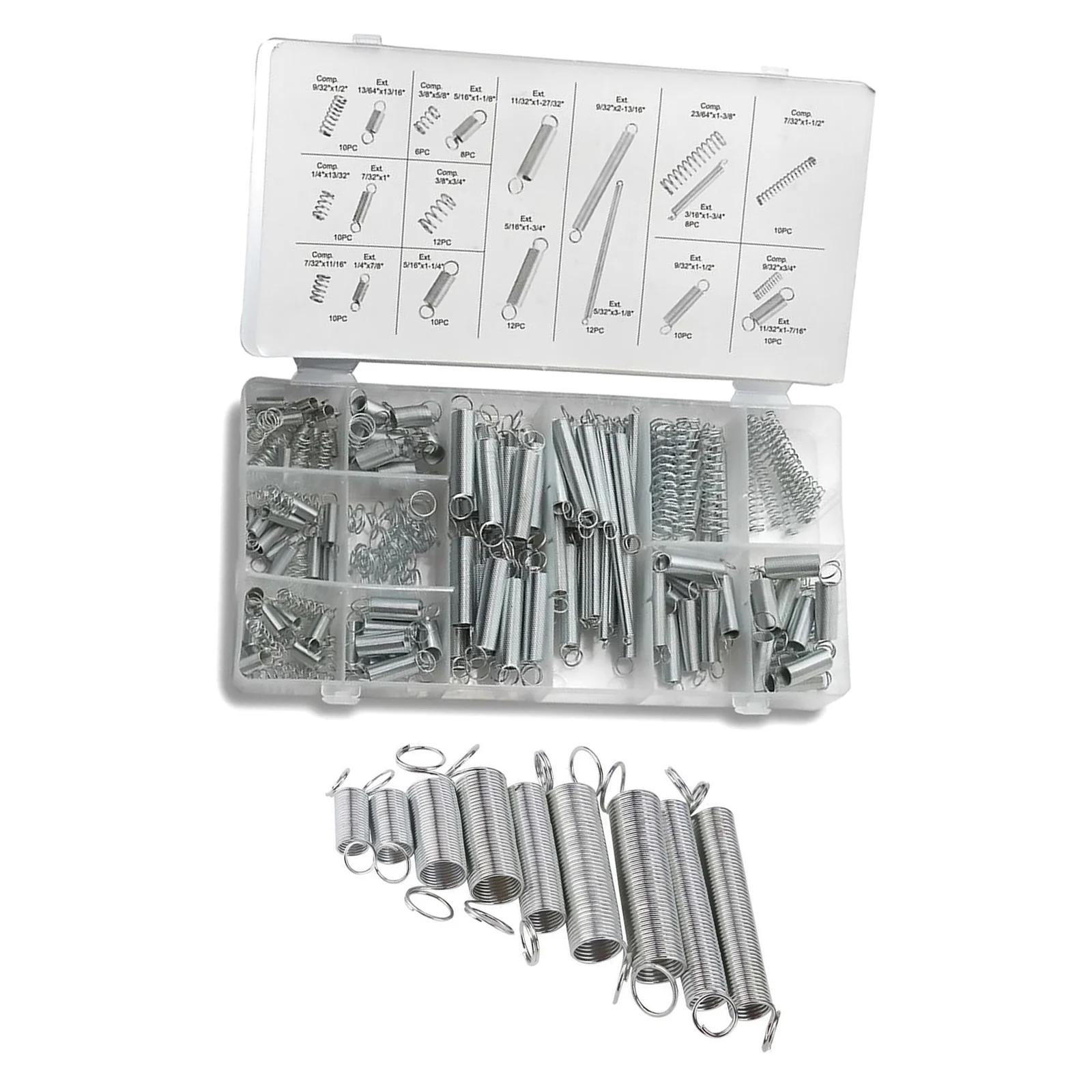 200PCS Spring Assortment Kit 20 Different Sizes Mini Zinc Plated Steel Compression and Extension Springs for DIY Repair Project
