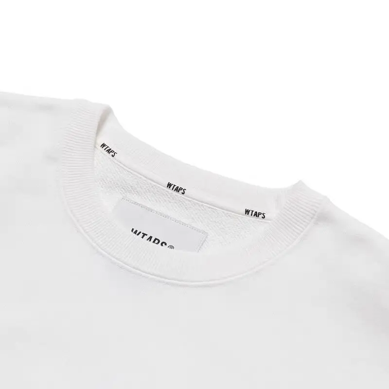 WTAPS Japanese Streetwear Men's Sweatshirt Oversized Embroidery Crewneck Pullover Long Sleeve Casual Loose Fit Top