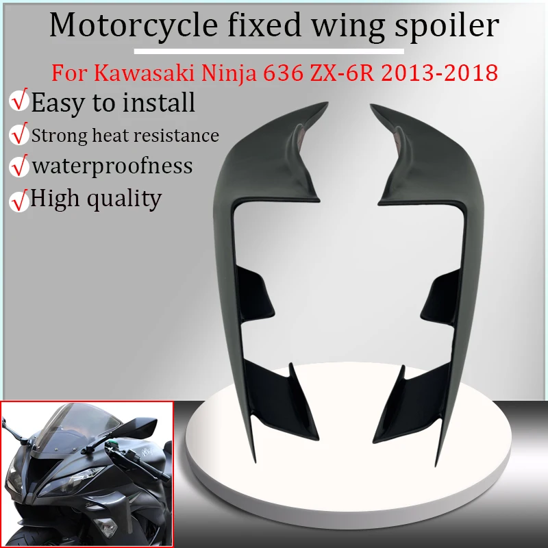 For KAWASAKI Ninja 636 ZX-6R ZX-636 2013-2018 Motorcycle Fixed Wing Spoiler, Aerodynamic Wing, Fixed Wing Fairing, Side Spoiler