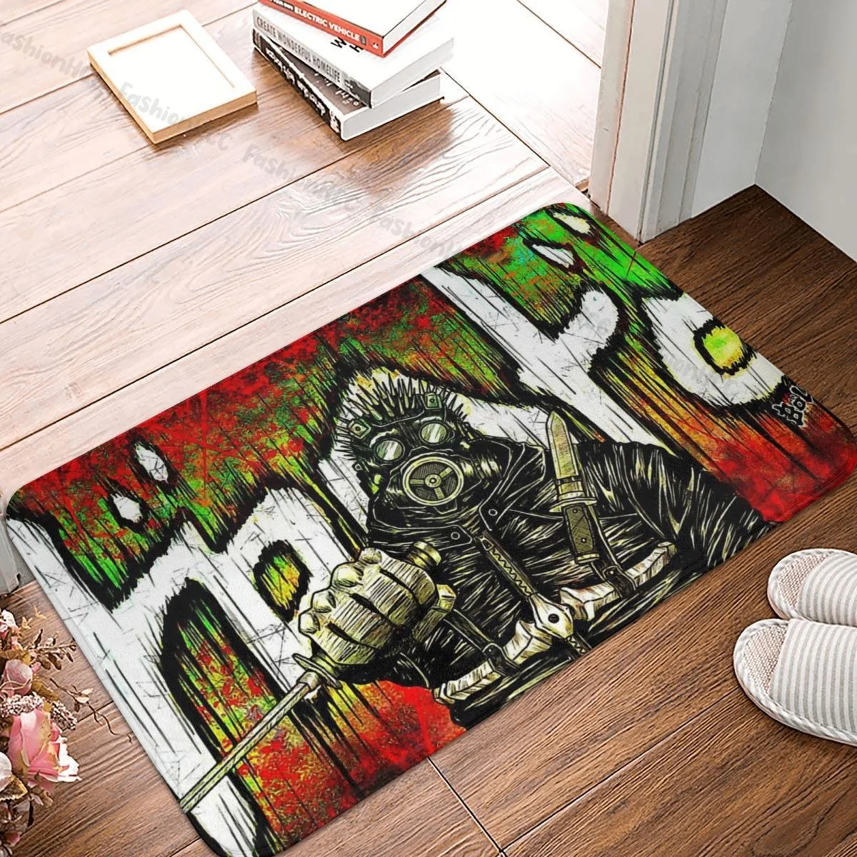 Dorohedoro Caiman En Nikaido Shin Anime Bathroom Non-Slip Carpet WELCOME TO HOLE  Mat Entrance Door Doormat Floor Decoration Rug