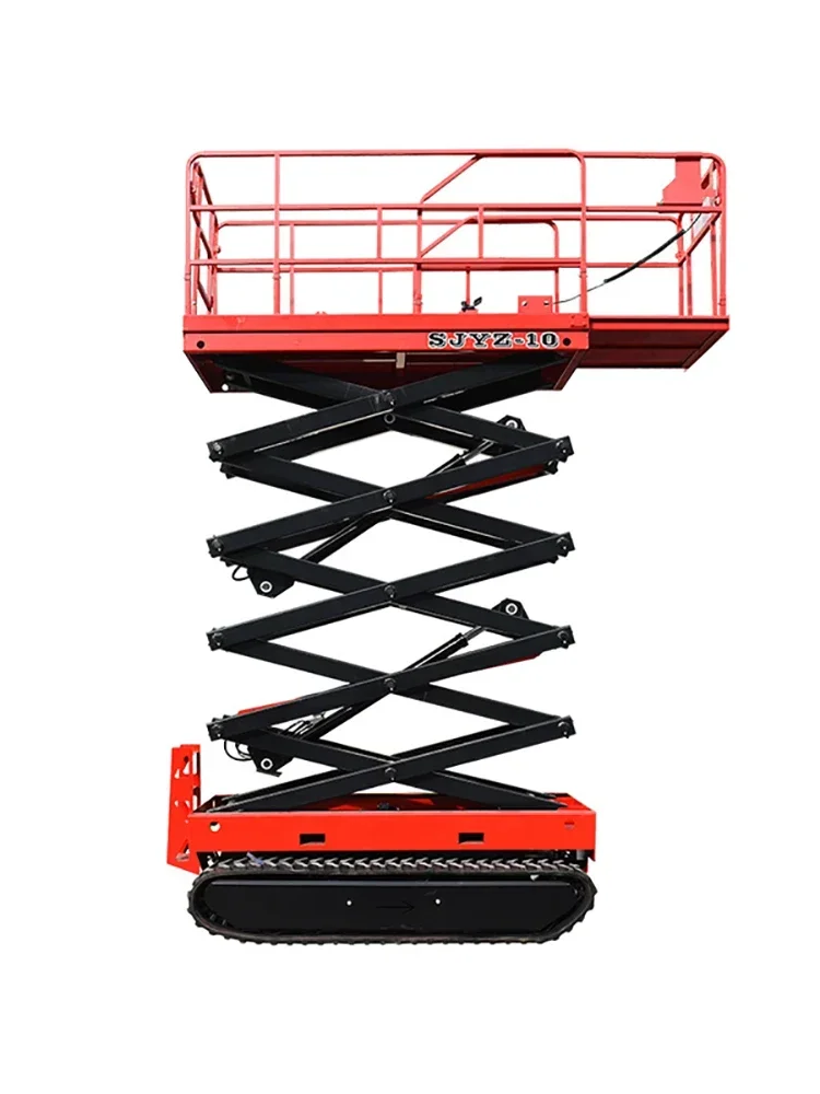 Hot Crawler lifting platform mobile elevator full-automatic electro-hydraulic aerial work lifting platform walks by itself.