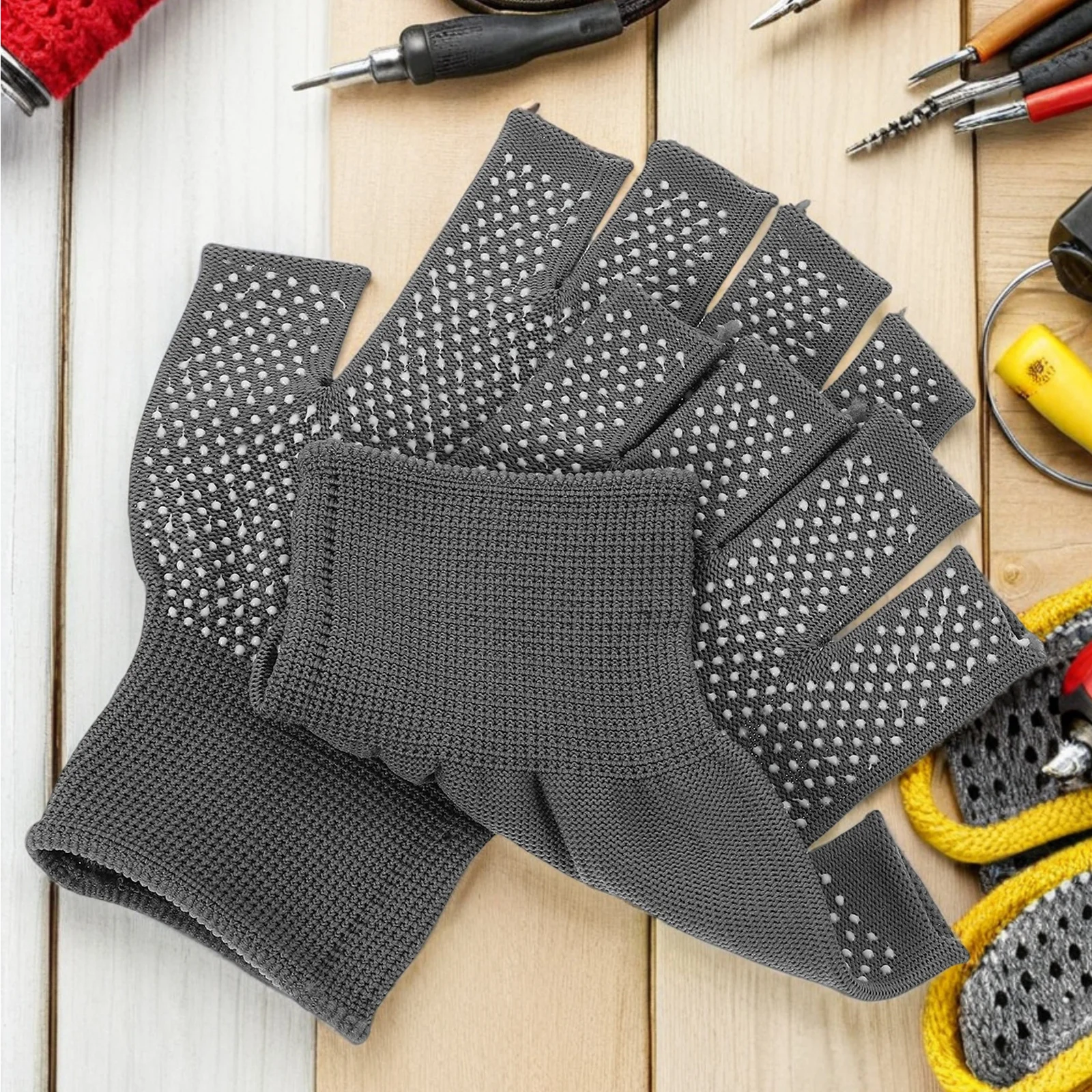 

5pcs Work Gloves Men Women Antislip Grip Breathable Warm Winter Gloves For Driving Glove Liners Men Cycling Repair