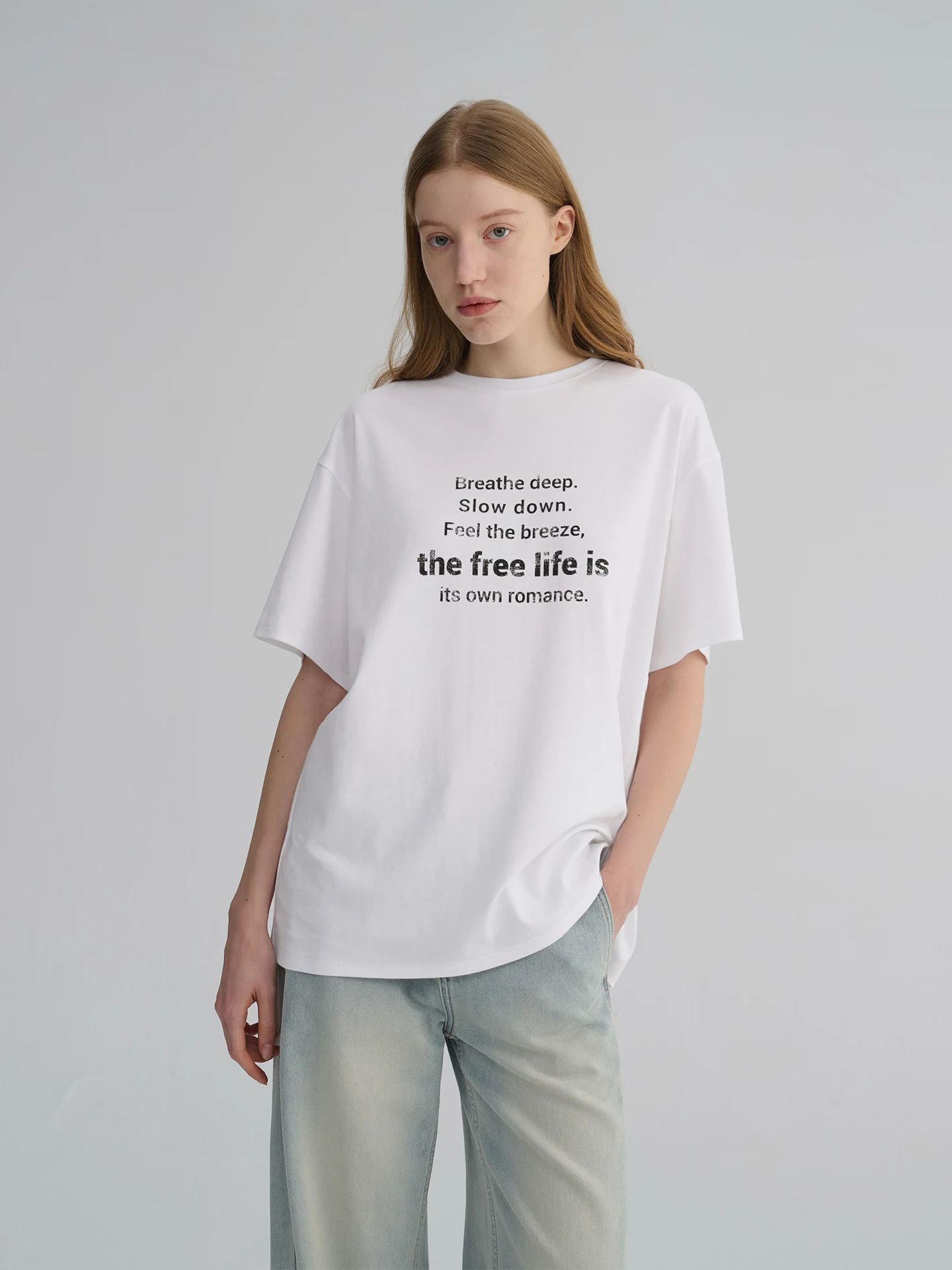 

Maison Cecile Three-Color Cotton T-Shirt Comfortable Basic Short-Sleeve Letter Print round Neck Loose Fit Spring Summer Women...