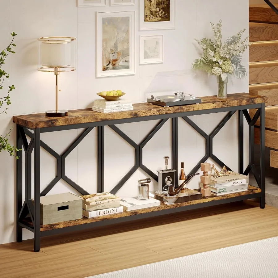 

70,9 Удлиненный стол в прихожей, промышленный стол-консоль с диваном и большим местом для хранения, утолщенный диван-стол для половины