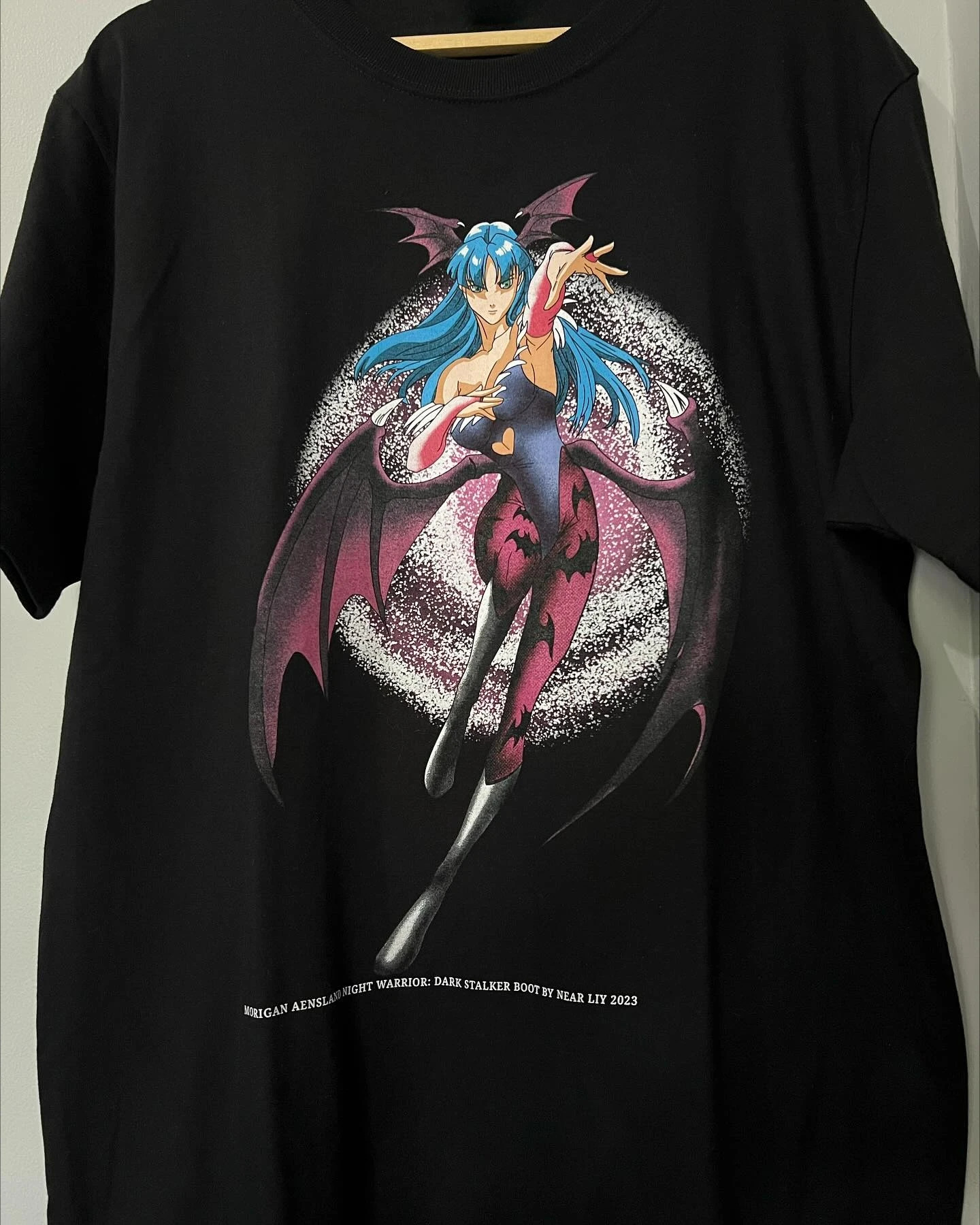 Vintage Klassisches Kampfspiel Darkstalkers Morrigan Aensland Grafik-T-Shirt Baumwolle Herren Damen T-Shirt Sommer Streetwear – Detail 2