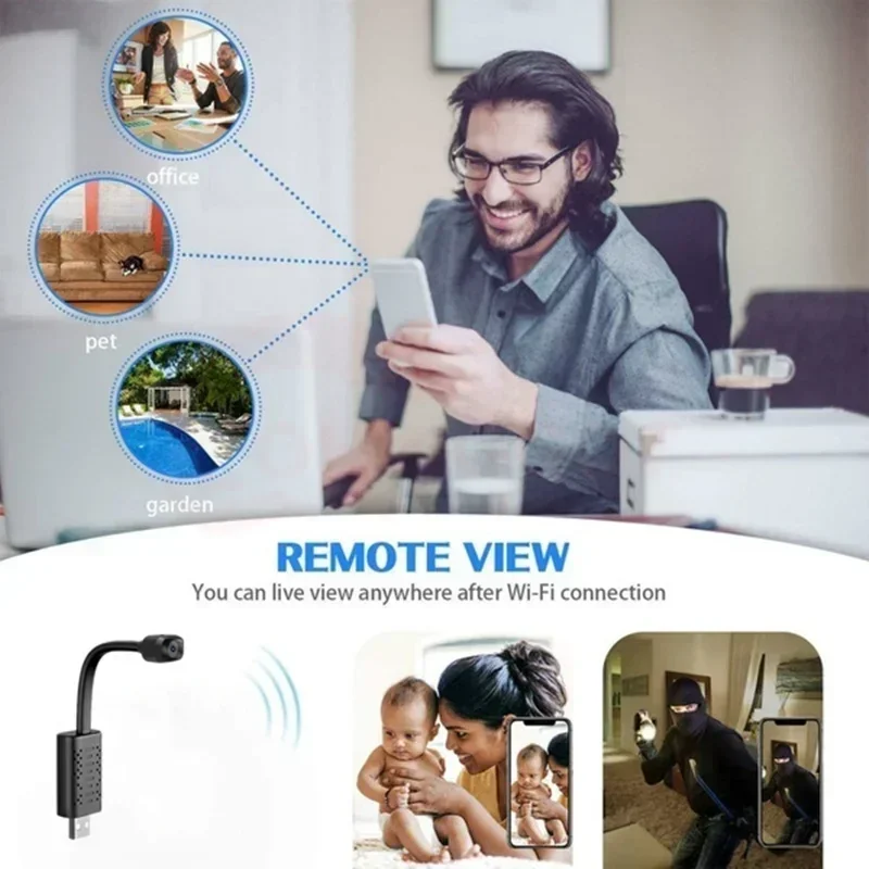 أصغر 1080P HD كاميرا واي فاي صغيرة USB الذكية مربية في الوقت الحقيقي عرض عن بعد مراقبة كاميرا IP المحمولة لتقوم بها بنفسك للرؤية الليلية