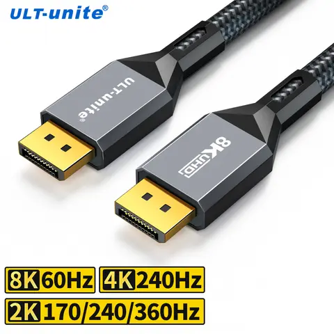 8K DisplayPort Cable 1.4, VESA Certified DP Cable 8K60Hz, 4K240Hz, 2K360Hz Display Port Cord for Gaming Monitor, Graphic,PC