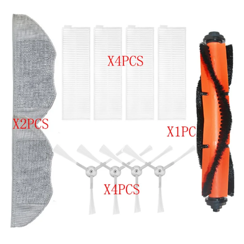 A83G-Fit لـ Xiaomi S20/E10 / E12 / E10C، Mijia G1/3C Plus / 3C Pro / C103 أجزاء الأسطوانة الرئيسية فرشاة جانبية تصفية ممسحة القماش