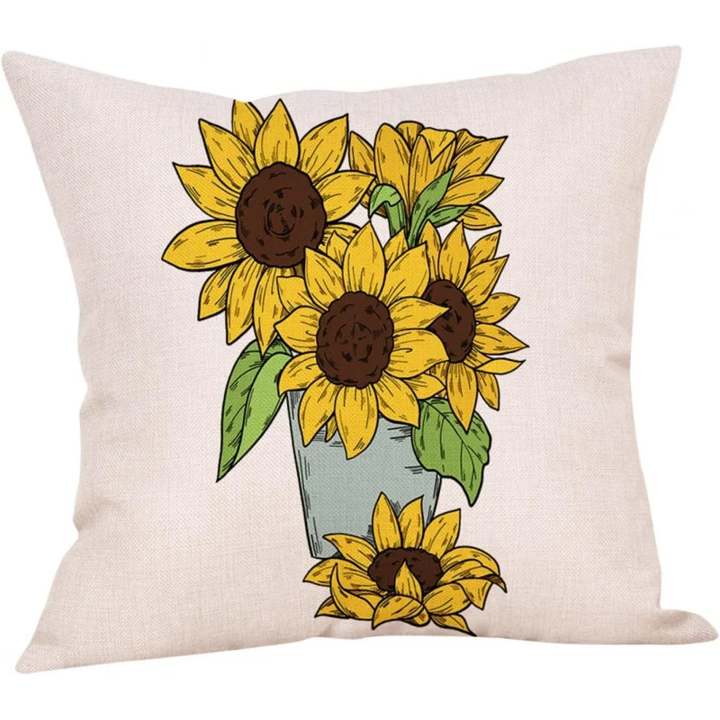 

New pillowcase summer decoration chrysanthemum summer border decoration pillow sofa cover cushion outdoor