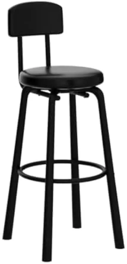 مقاعد بار، مجموعة من مقعدين بارين مع مسند ظهر، كراسي بار منجدة من البولي يوريثان مقاس 28.5 بوصة، مع مسند للقدمين