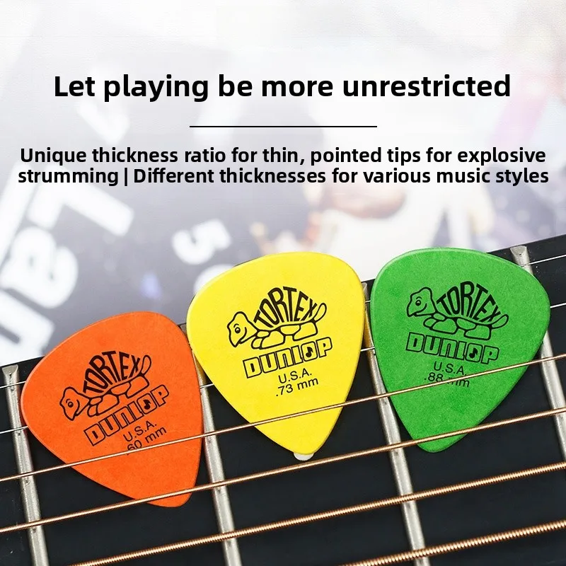 Zestaw 6 kostek gitarowych Dunlop Jazz3 Frosted Turtle, nylonowe kostki do gitary folkowej i jazzowej, akcesoria gitarowe