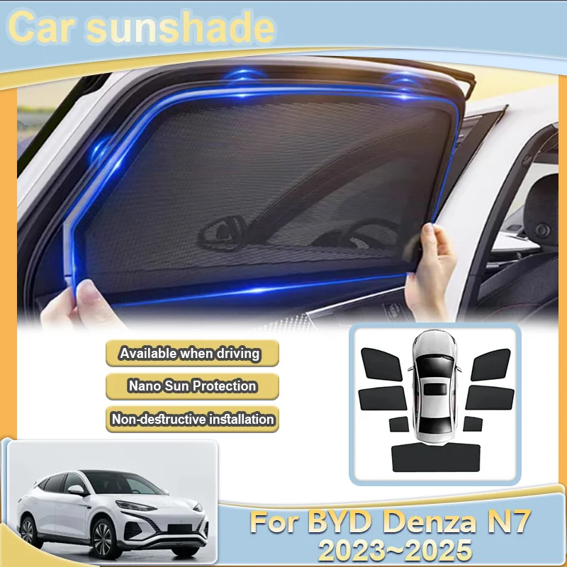 

Для BYD Denza N7 2023 2024 2025 автомобильный солнцезащитный козырек, светоблокирующие шторы, солнцезащитный крем, теплоизоляция, чехол на лобовое стекло, автомобильные аксессуары