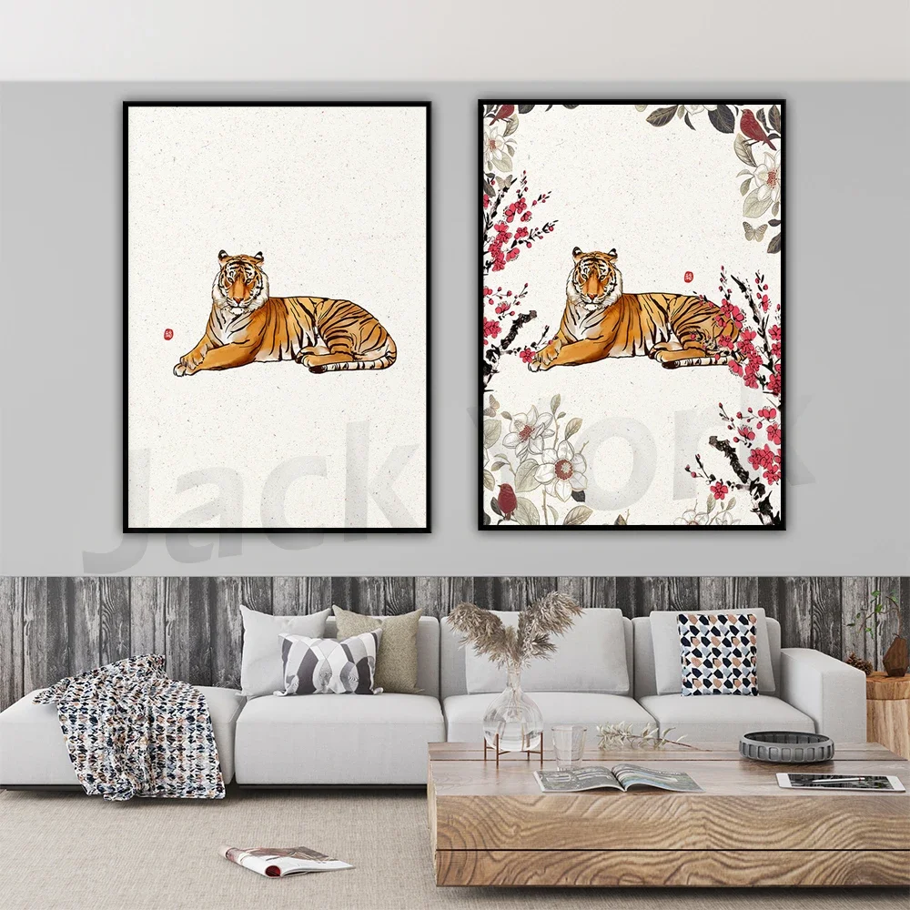 korean wall art, tiger art, asian art prints, asian art posters, korean art prints