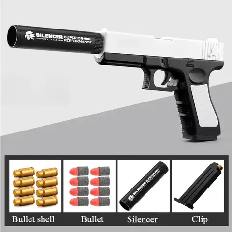 Throw Shells GLK M1911 Airsoft Pistol Soft Bullet Toys Gun Children Armas Blaster Shoot Outdoor Game Boys Figurines & Miniatures
