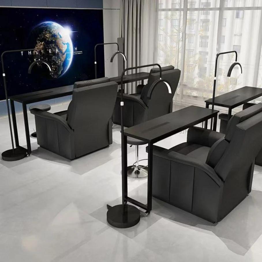 ##New Arrival Modern Luxury Black and White Series Removable Nail Manicure Table for Beauty Salons