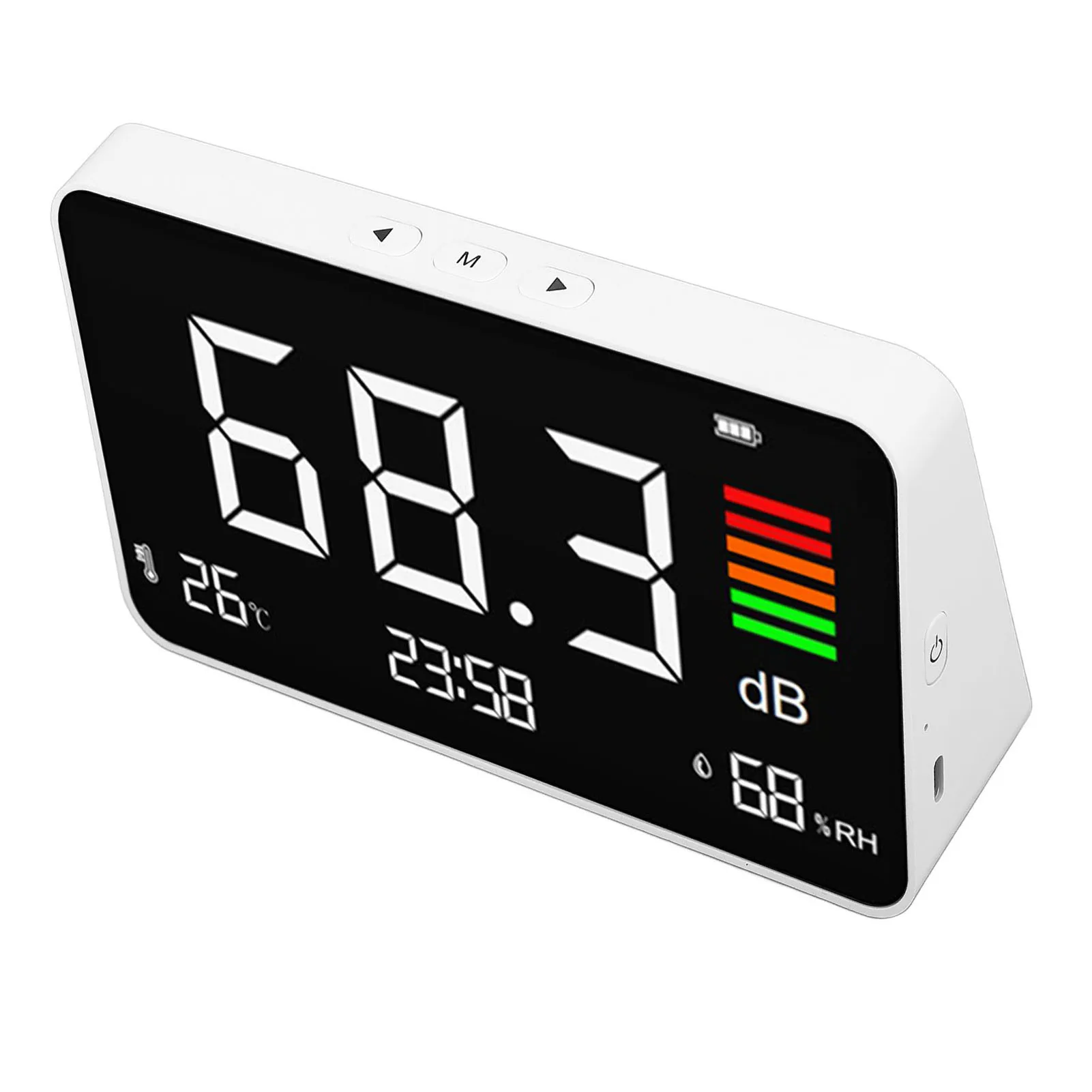 Meteran Desibel Digital Meteran Tingkat Suara Akurasi Tinggi Baterai 2000MAh Layar LCD dengan Lampu Latar 30-130dBA untuk Bengkel Pabrik Rumah