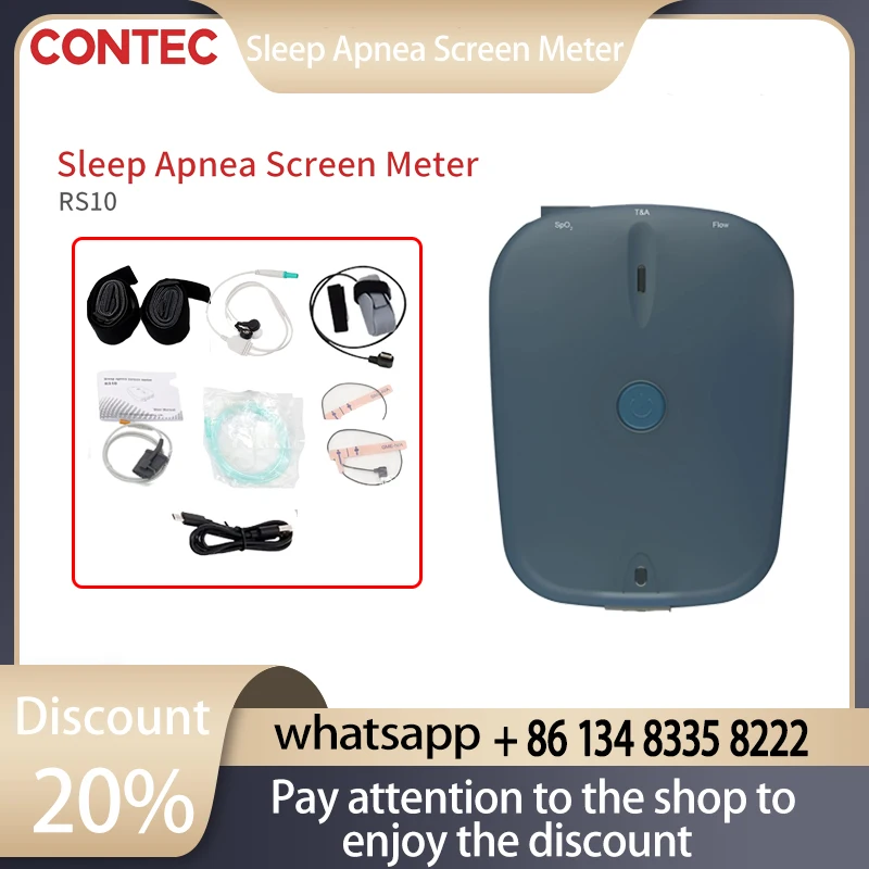 

Contec RS10 Sleep Apnea Screen Meter Spo2 PR Nasal Airflow Monitor Free PC Software Respiration