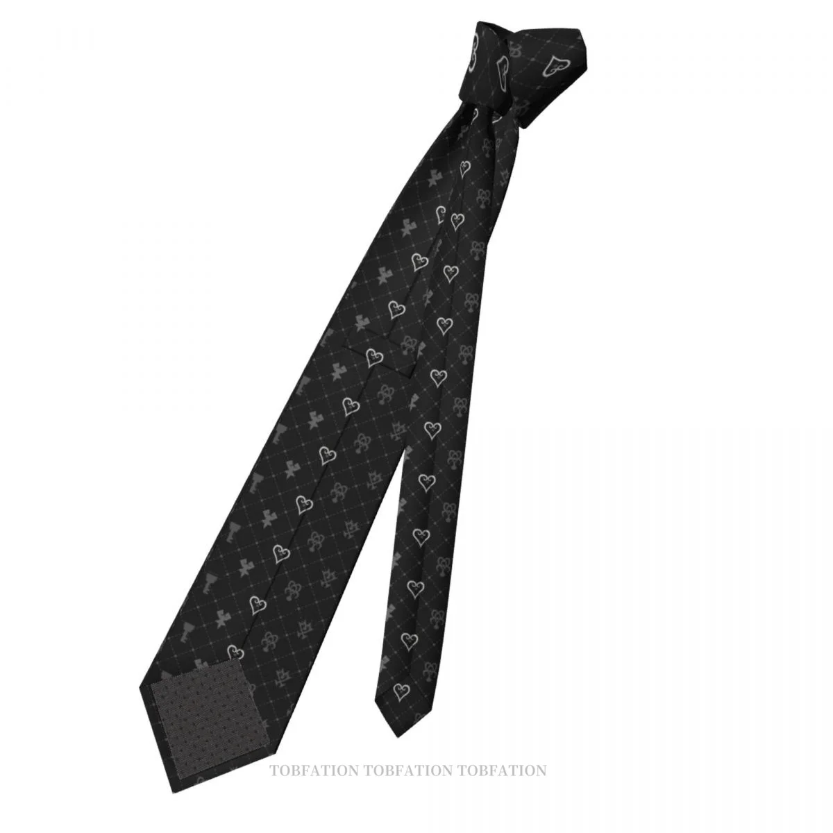 KH Pattern Print Ties Kingdom Hearts Game Casual Unisex Neck Tie Daily Wear Narrow Striped Slim Cravat