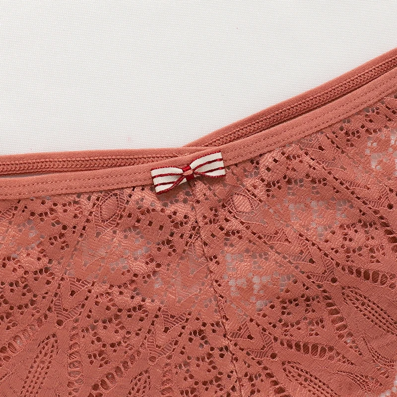 المرأة مثير سراويل الدانتيل منخفضة الخصر ملخصات الإناث الجوف خارج تنفس الصلبة G سلسلة الملابس الداخلية شفافة Underpant حجم كبير #6