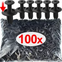 100/50pcs 8mm Plastic Fasteners Screws Universal Car Bumper Fenders Black Rivets Car Fastener Push Pin Clips Auto Accessories