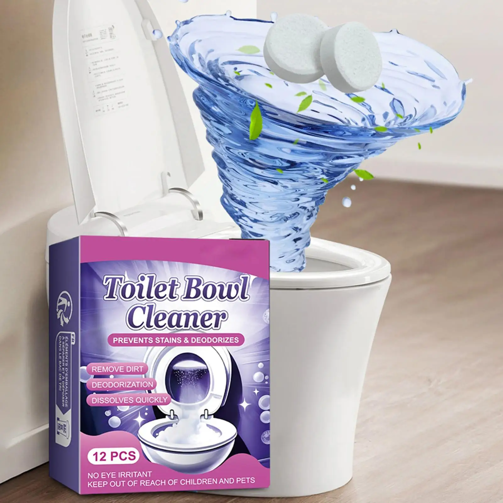 Toilet Freshener Tablets Quick Foaming Decontamination Deodorizing Cleansing Pieces For Home Washroom Long Term Odor Control
