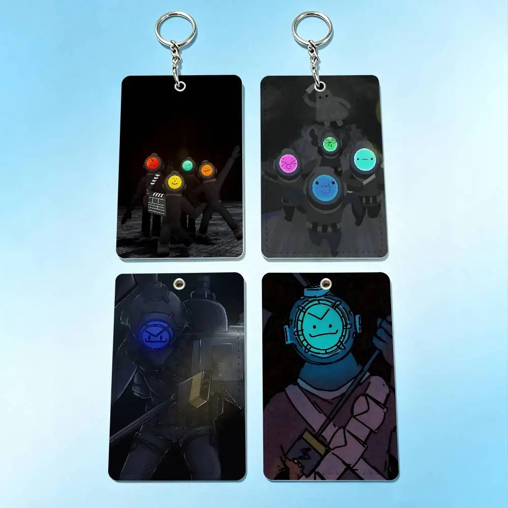 

Horror game C-Content Warning Card Holder Keychain Badge Holder Card Pass Hang Rope Lariat Lanyard for Key Rings Accessories