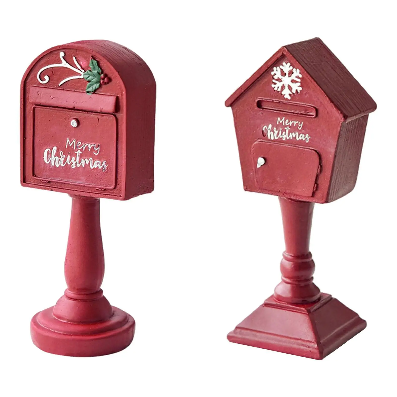 Christmas Sculpture Decorative Collectible Artwork Mailbox Statue Ornament for Bedroom Housewarming Bookshelf Desktop Fireplace image 2