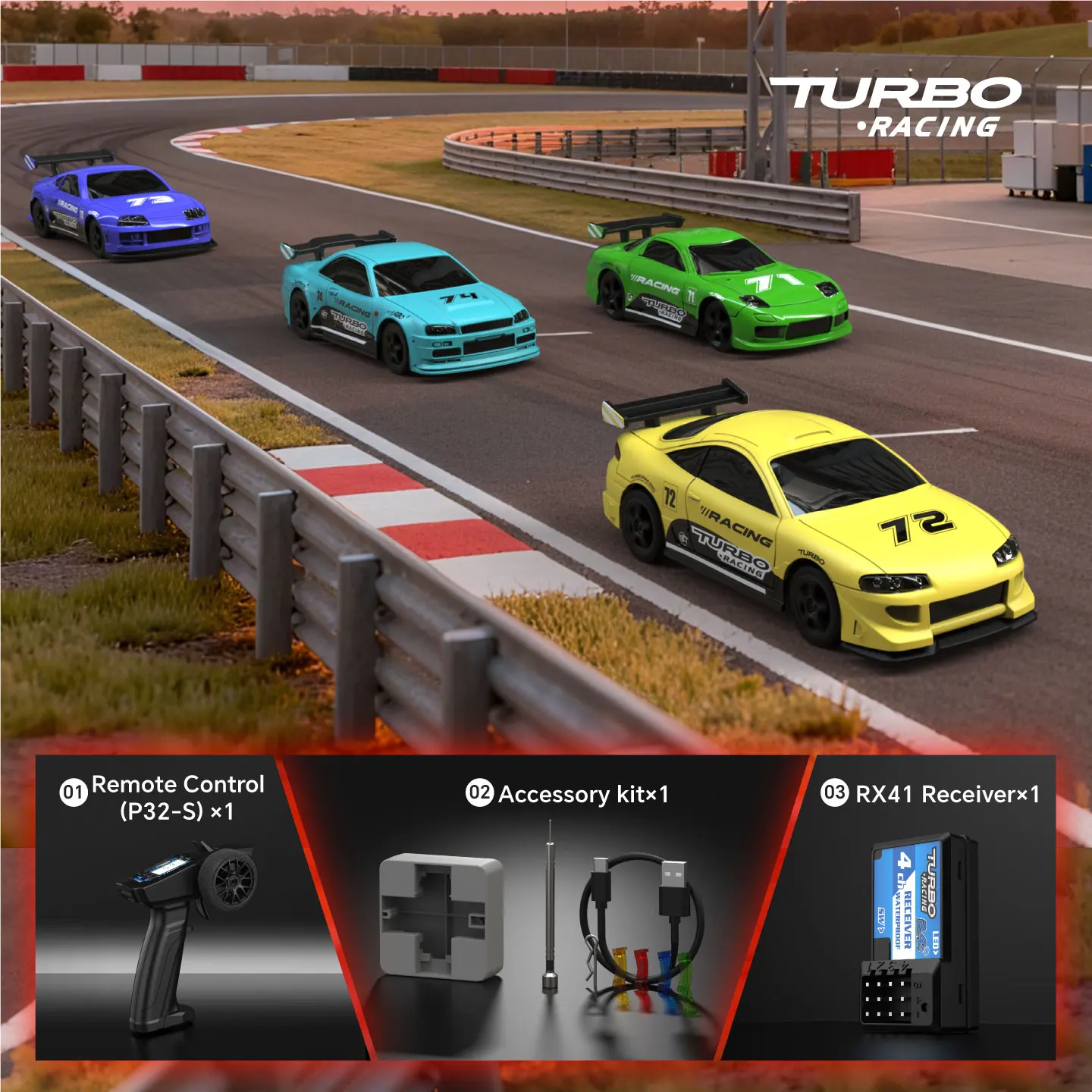 Turbo Racing 1:76, Coche RC, Edición Limitada 2026, C71 C72 C73 C74, Juego Combinado, Coche de Control Remoto Miniatura 1:76, Modelos de Coche RC de Mesa