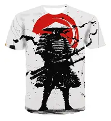 Japanese Samurai 3D Print T-Shirts Men Women Fashion O-Neck Short Sleeve T Shirt Harajuku Streetwear Tees Tops Male Man Clothing