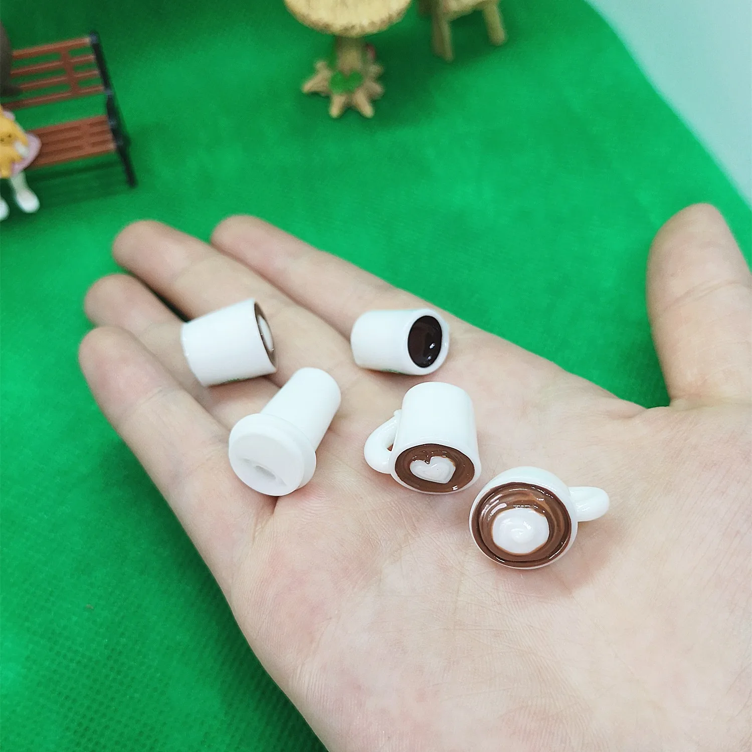 10 stücke Harz Simulierte Mini Kaffee Tasse Für DIY Telefon Fall Dekor Hause Miniatur Lebensmittel Spielen Flasche Für Küche Spielzeug Puppenhaus – Detail 6
