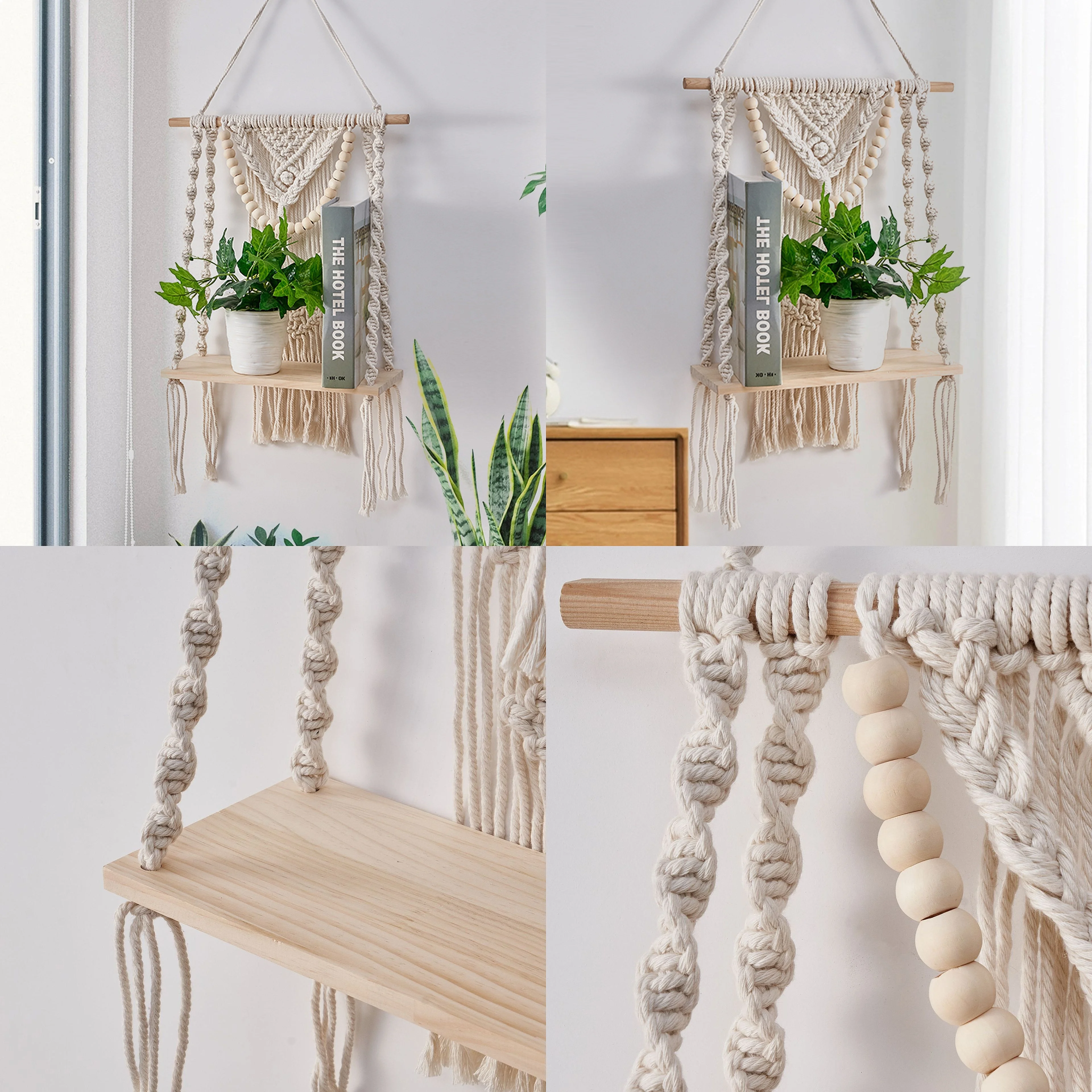 Wall Mounted Plant Hanger Wall Decor Single Layer Hanging Flower Shelf Lace Edge Storage Rack