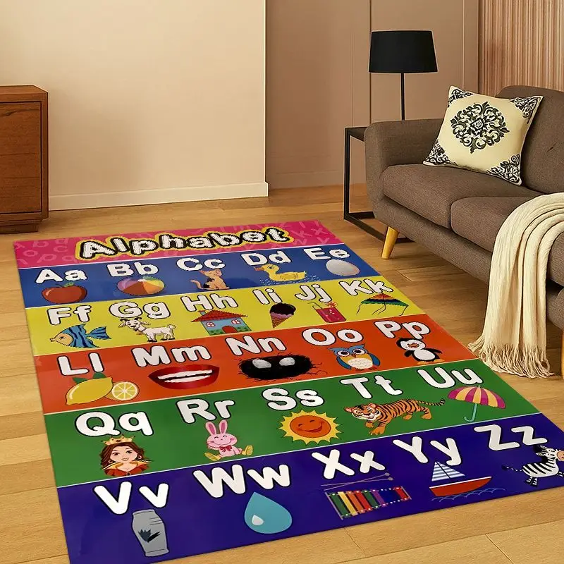 Animal Alphabet ABC Early Education Cartoon  Playroom Crawling Carpet Rug for Bedroom Living Room Sofa Non-slip Home Décor GIFT