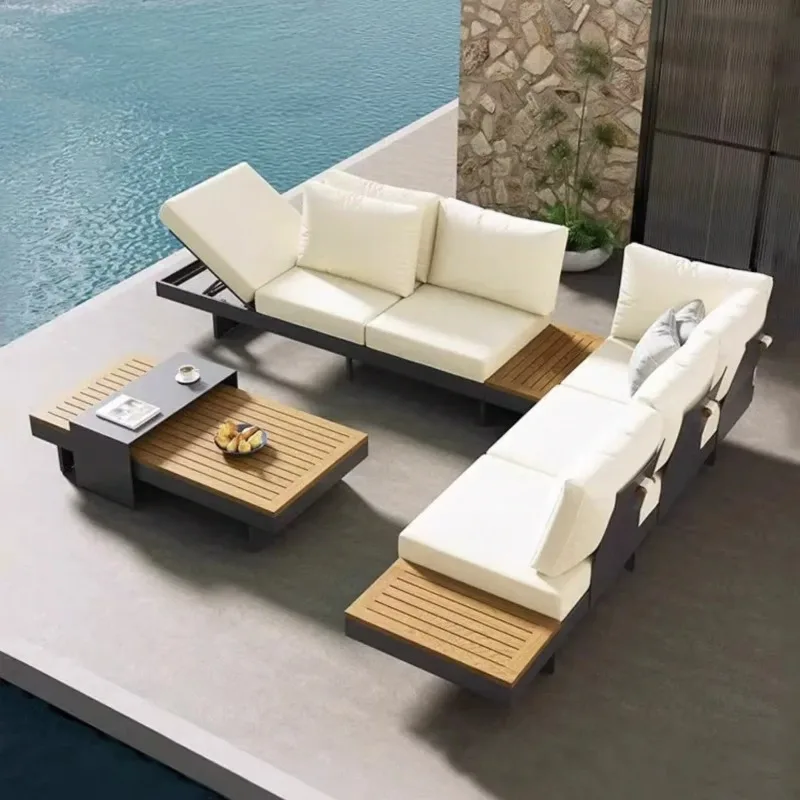 

Factory Outdoor Leisure Combination Aluminum Metal Sofa Pavilion Terrace Balcony Courtyard Villa Garden Set Furniture Patio
